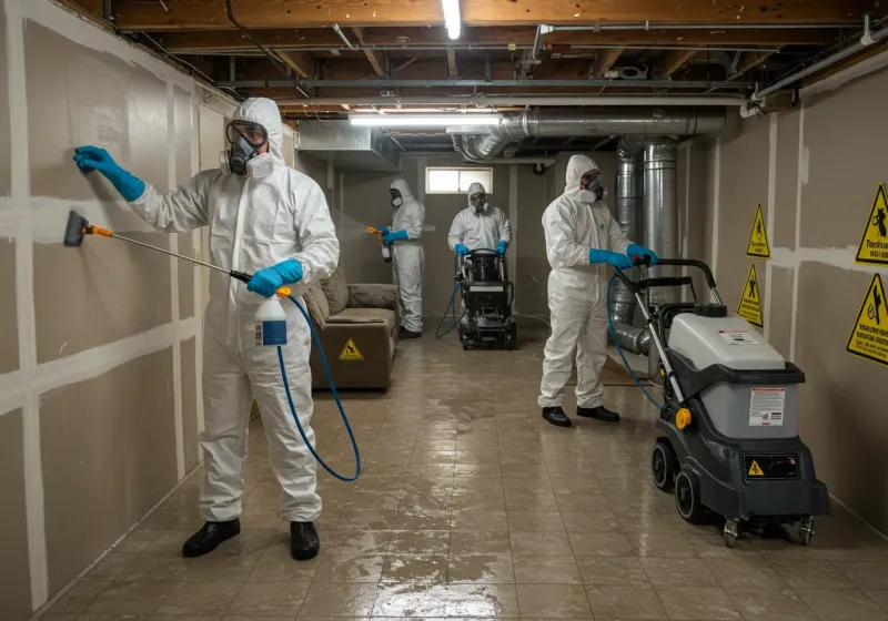 Basement Moisture Removal and Structural Drying process in Carrollton, KY